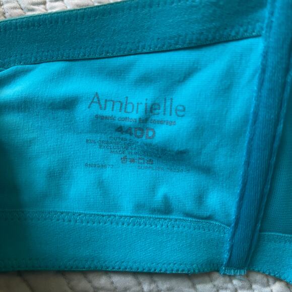 Ambrielle Bra Organic Cotton Full Coverage in Turquoise Infusion 44DD - Picture 5 of 7